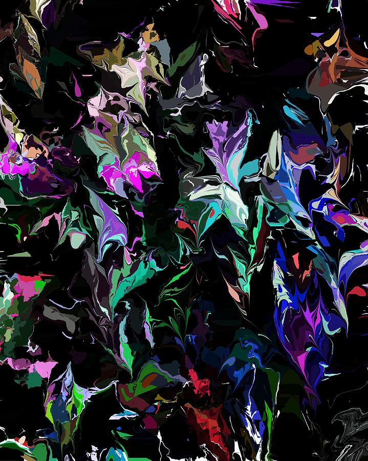 Floral on Black Digital Art by David Lane