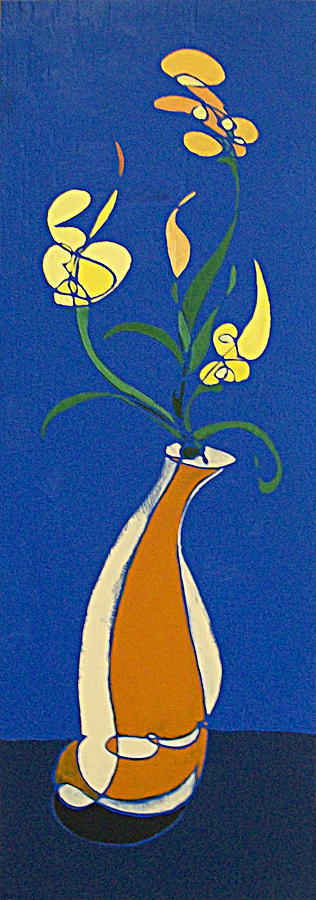 Floral On Blue Painting