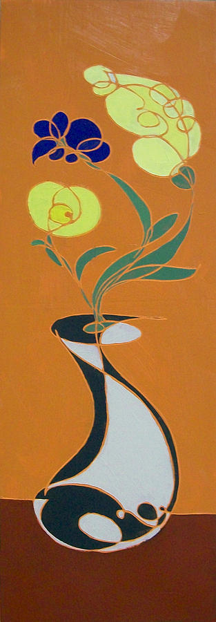 Floral On Orange Painting