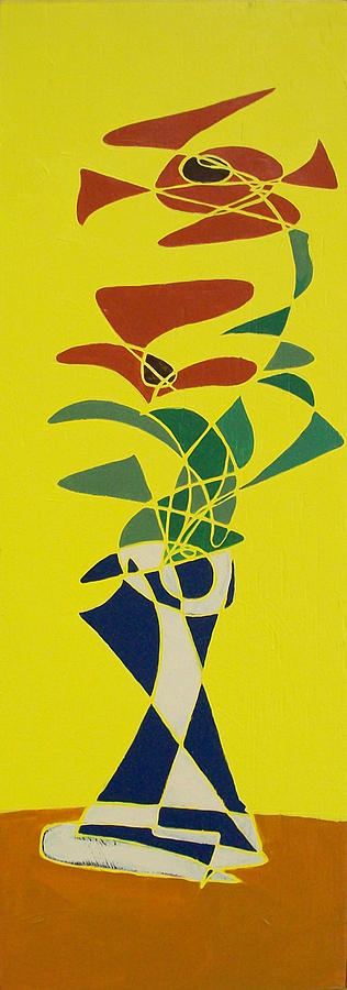 Floral on Yellow Painting by John Gibbs
