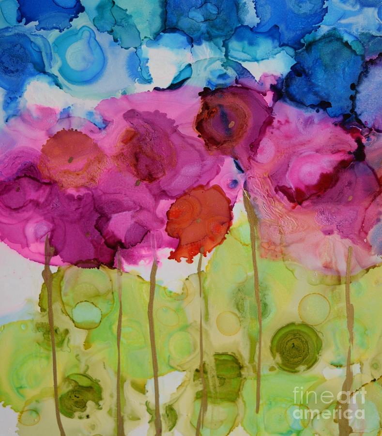Floral Pink Painting by Beth Kluth