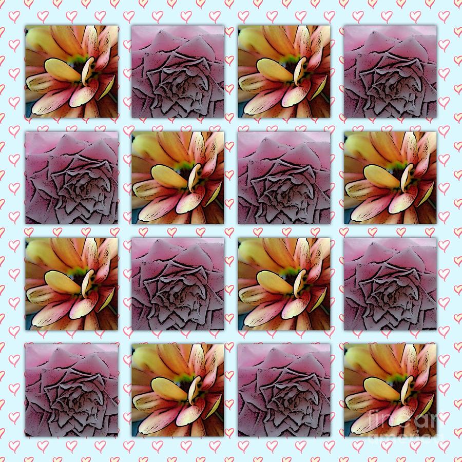 Floral Pink Hearts Flower Pattern 2 Photograph by Joan-Violet Stretch