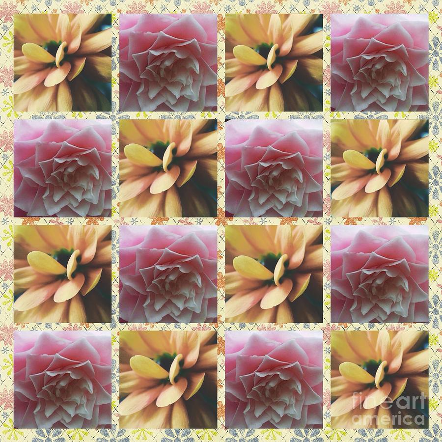 Floral Pink Tile Pattern 3 Photograph by Joan-Violet Stretch