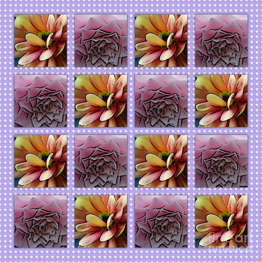 Floral Lavender Pink Tile Pattern 5 Photograph by Joan-Violet Stretch