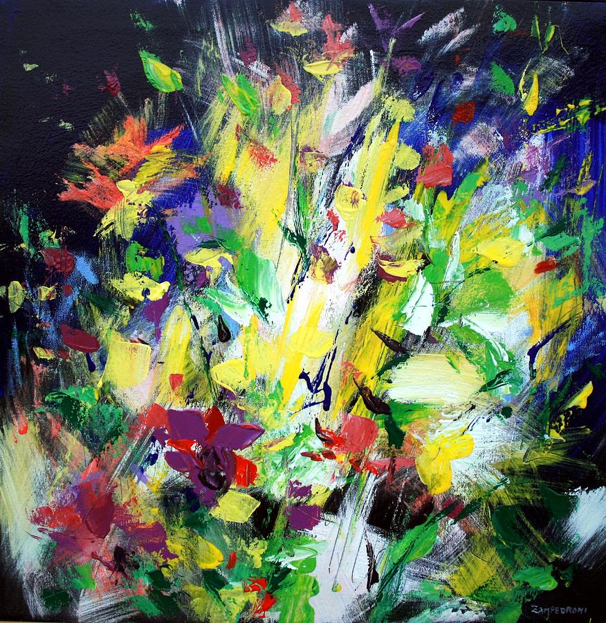 Floral Print - Abstract Still Life Painting by Mario Zampedroni - Fine ...