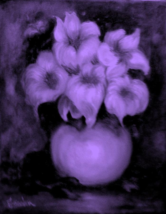 Floral Puffs in Purple Painting by Jordana Sands