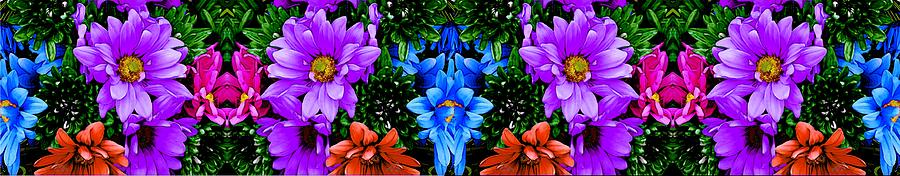 Floral Reflective Pano Painting by Bruce Nutting