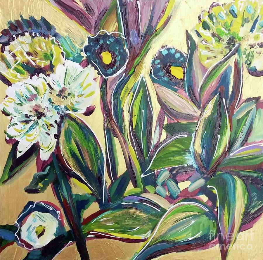 Floral Rhythm Painting by Catherine Gruetzke-Blais