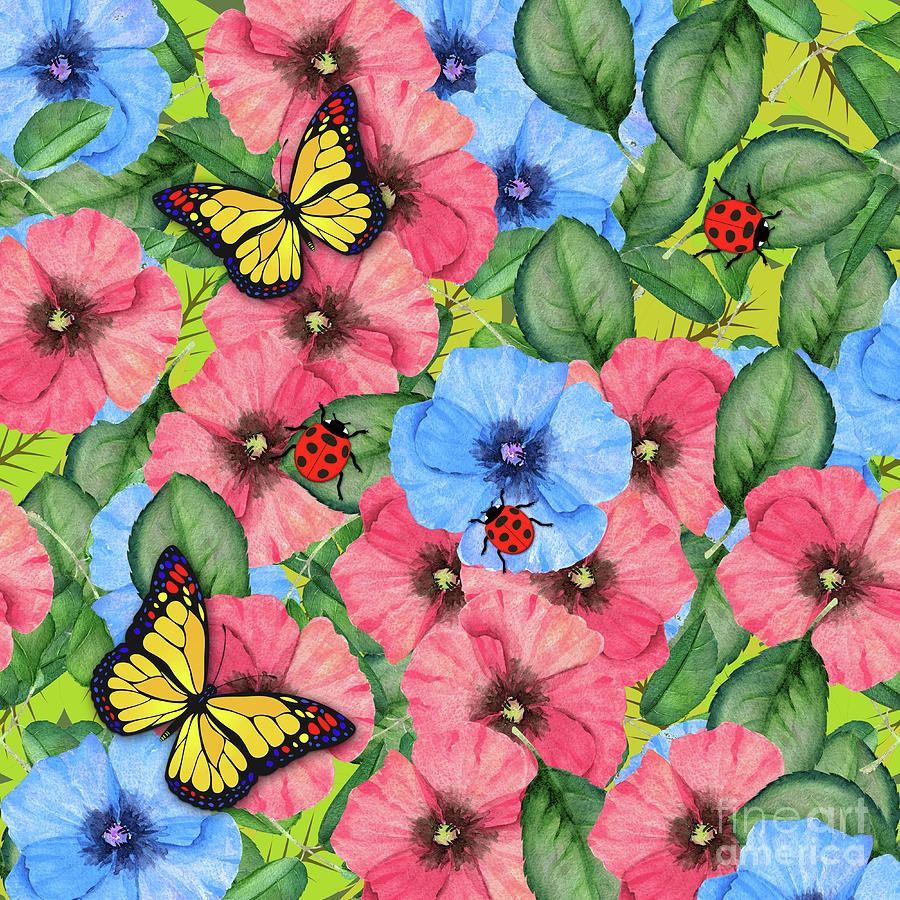 Flower Digital Art - Floral scene by Gaspar Avila