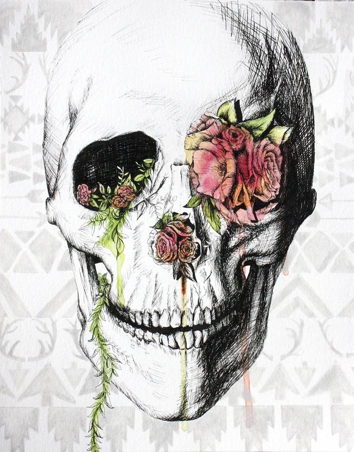 Floral Skull by Carmen McCormick