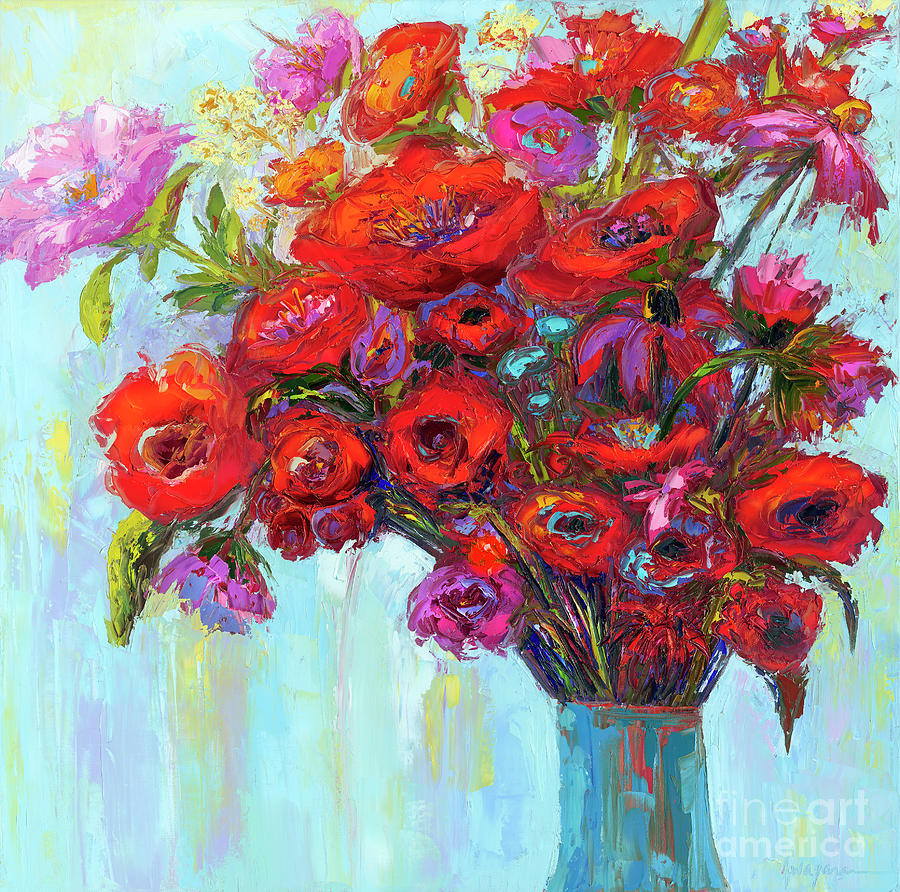 Red Poppies in a vase, Summer Floral Bouquet, Impressionistic Art by Patricia Awapara Red Poppies in a vase, Summer Floral Bouquet, Impressionistic Art by Patricia Awapara