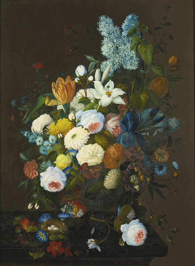 Floral Still Life Painting by Severin Roesen
