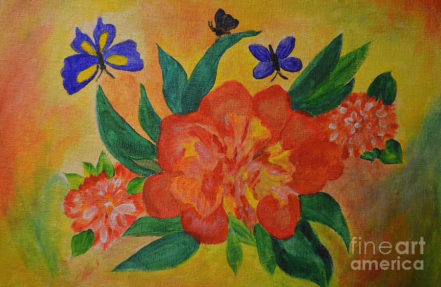 Floral Sunset Painting by Maria Urso