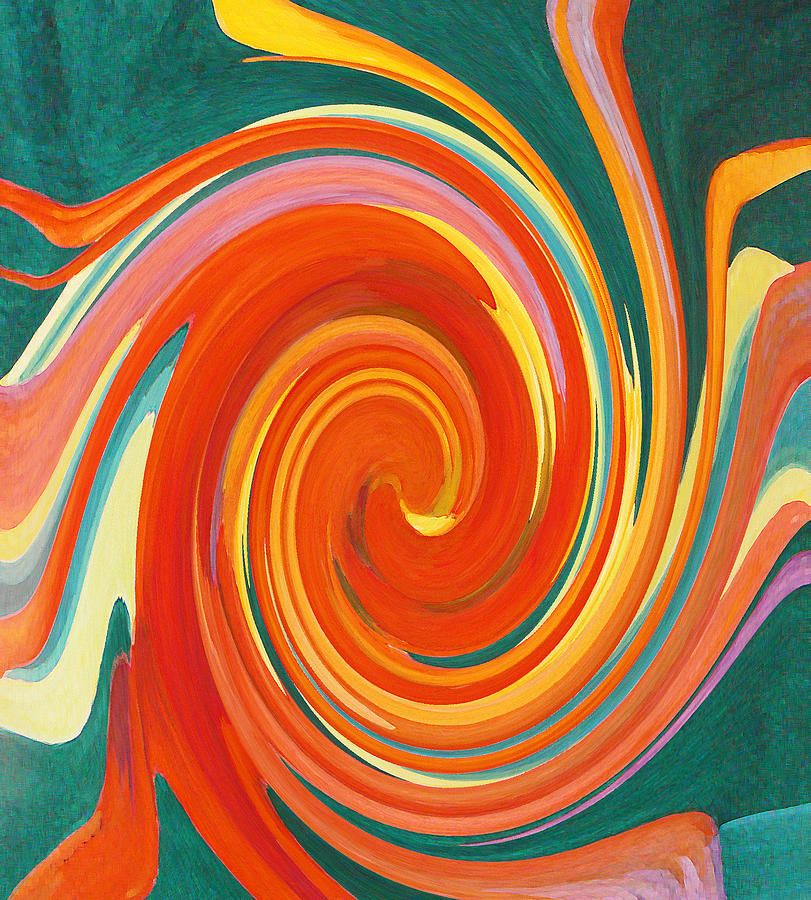 Floral Swirl 4 Painting by Margaret Saheed