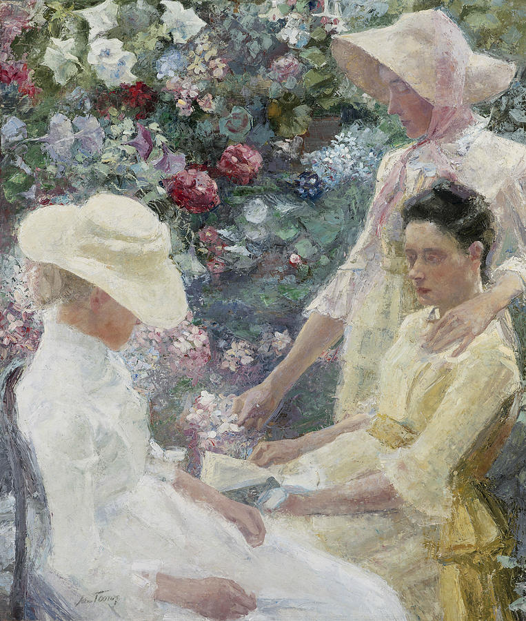 Floral Trio Painting by Jan Toorop