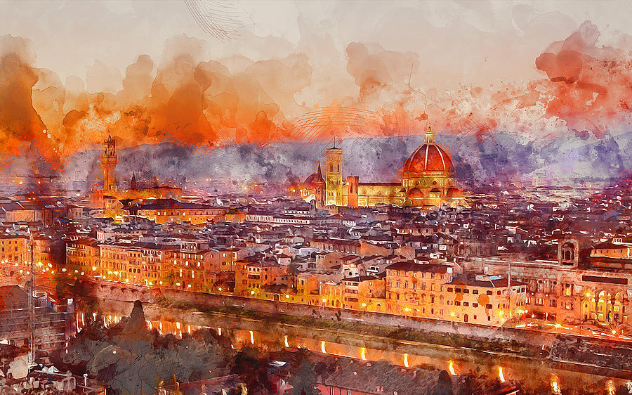 Florence - 08 Painting by AM FineArtPrints