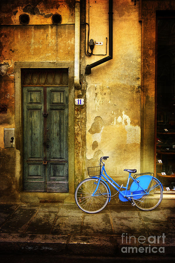 Florence Blue Bicycle Photograph by Craig J Satterlee