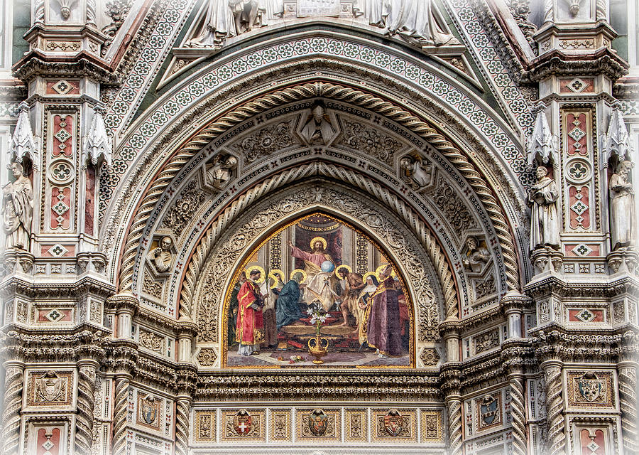 Florence Cathedral Facade Detail Photograph by Carolyn Derstine