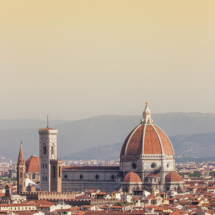 Florence Duomo view at sunset - Italy Photograph by Paolo Modena