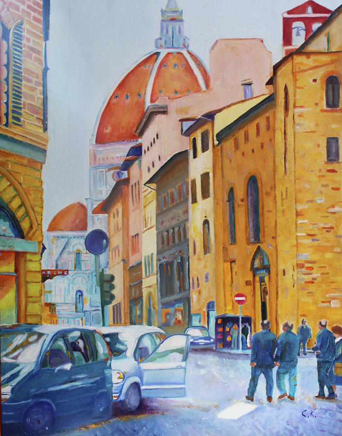 Florence Going to the Duomo Painting by Christiane Kingsley