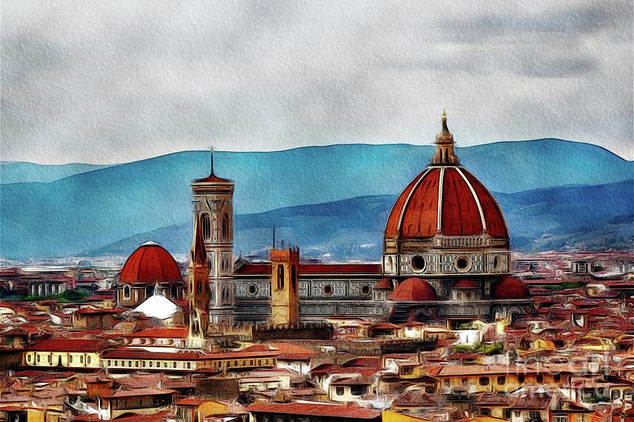 Florence, Italy Painting by Esoterica Art Agency