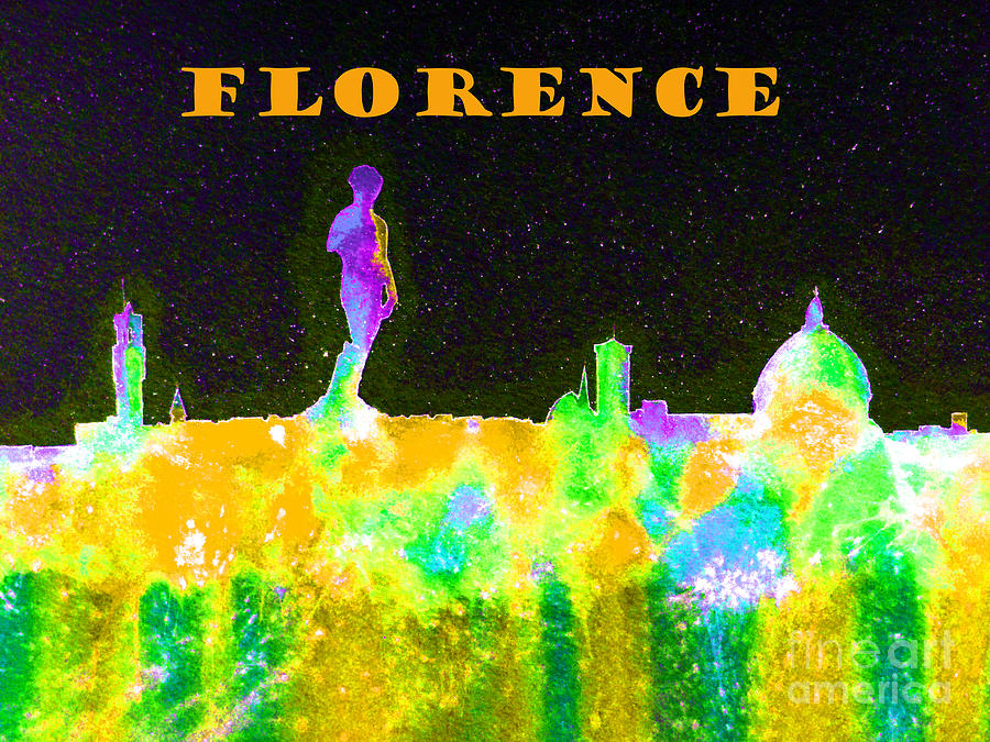 Florence Italy Skyline - Orange Banner Painting by Bill Holkham