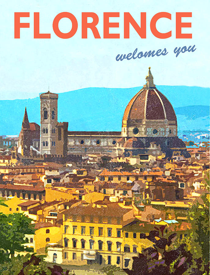 Vintage Painting - Florence by Long Shot