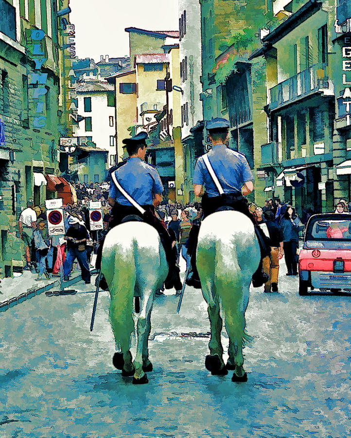 Florence Mounted Policemen Photograph by Allen Beatty