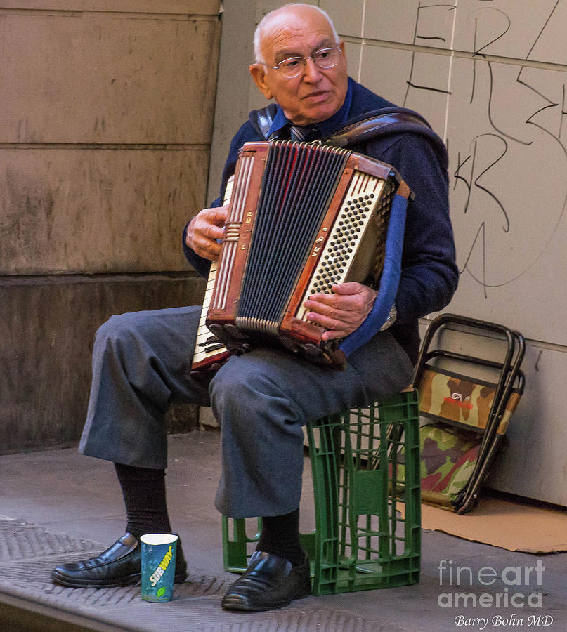 Florence musician Photograph by Barry Bohn