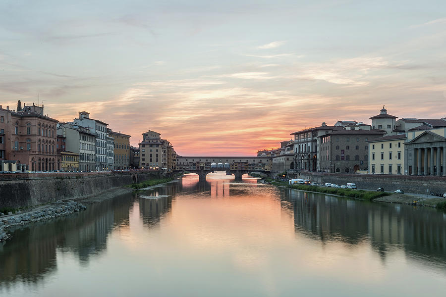 Florence Ponte Vecchio at Sunset Photograph by Eric Johnson