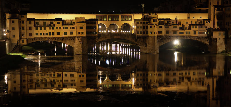 Florence, Ponte Vecchio by night - Italy Photograph by Paolo Modena