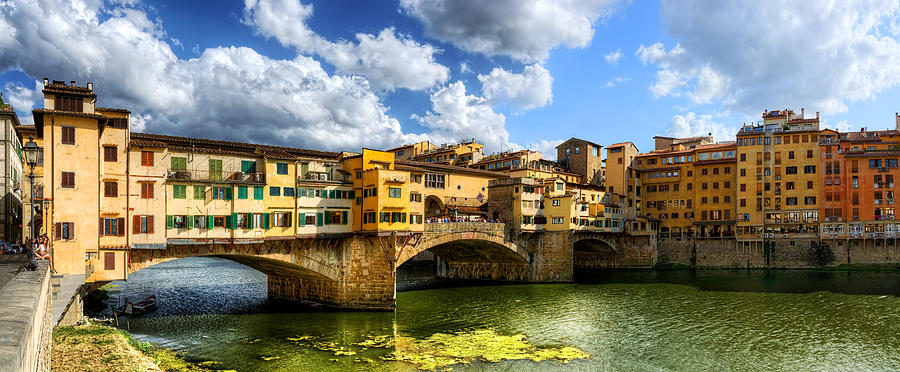 Florence -  Ponte Vecchio from the northwestern bank Photograph by Weston Westmoreland