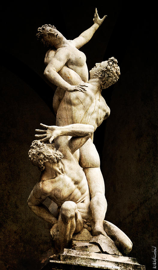 Florence - rape of the sabine women - vintage version Photograph by Weston Westmoreland