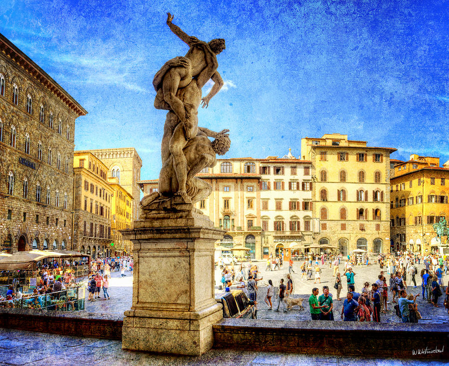 Florence - Sabine against Piazza della Signoria - vintage version Photograph by Weston Westmoreland