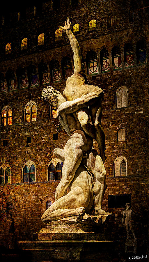 Michelangelo Photograph - Florence - Sabine against the Palazzo Vecchio - vintage version by Weston Westmoreland