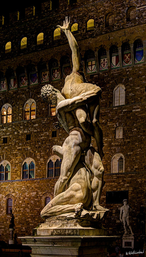 Florence - Sabine against the Palazzo Vecchio Photograph by Weston Westmoreland