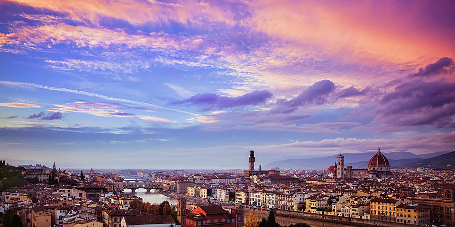 Florence Skyline at Sunset Photograph by Andrew Soundarajan