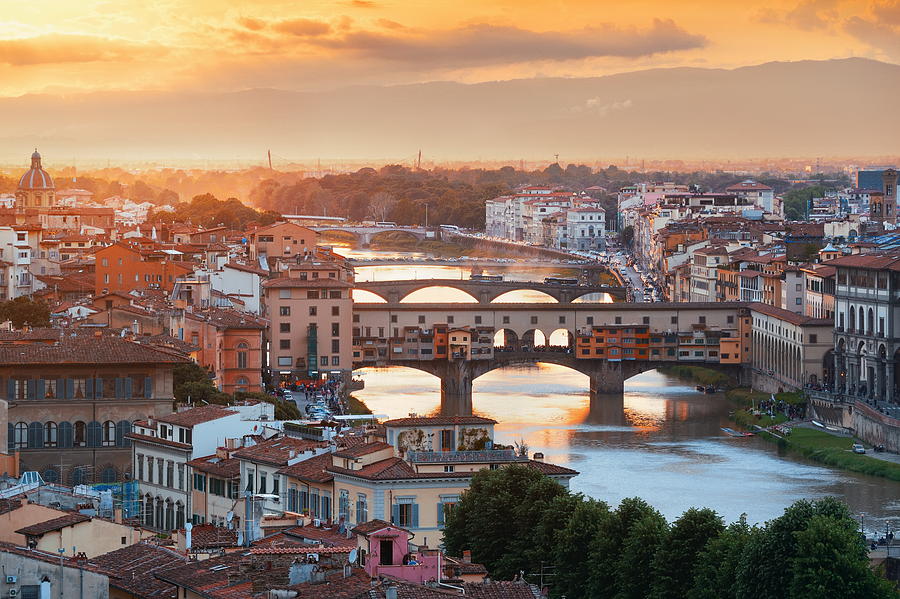 Florence skyline sunset Photograph by Songquan Deng
