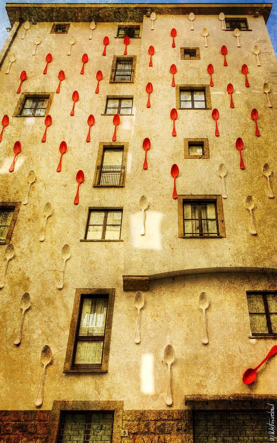 Florence - Spoons on a wall - vintage version Photograph by Weston Westmoreland
