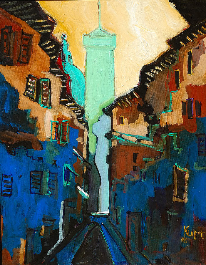 Florence Street Study Painting by Kurt Hausmann
