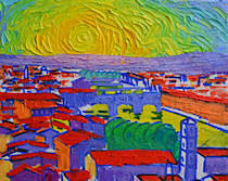 FLORENCE SUNSET work in progress 3 Painting by Ana Maria Edulescu