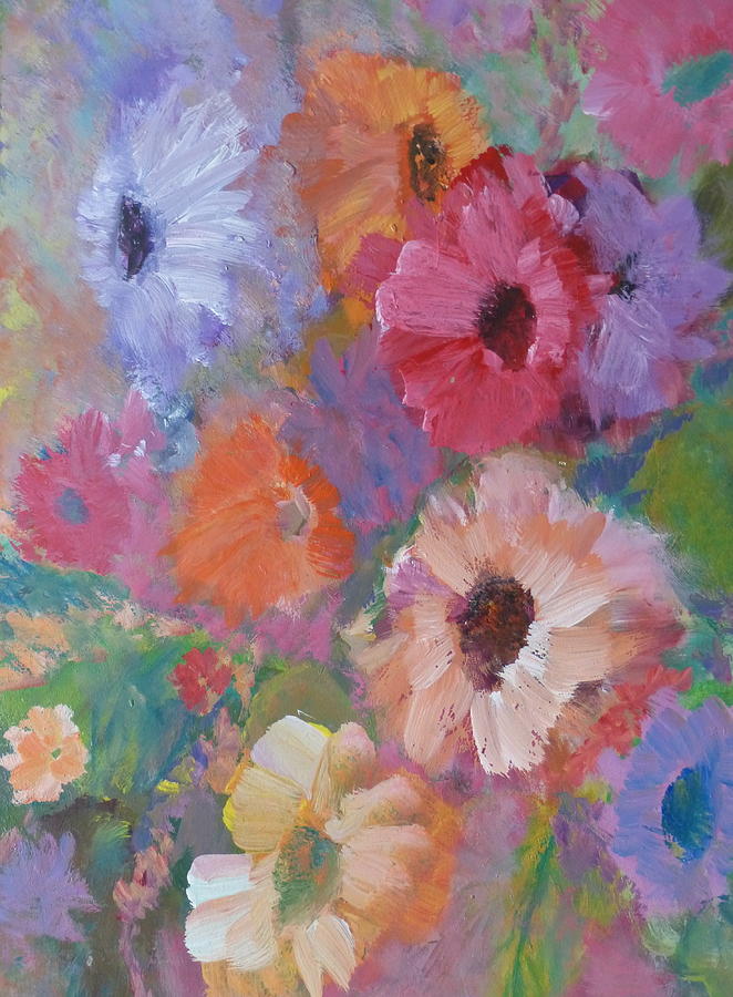 Flores 1 Painting by Valle Rubio