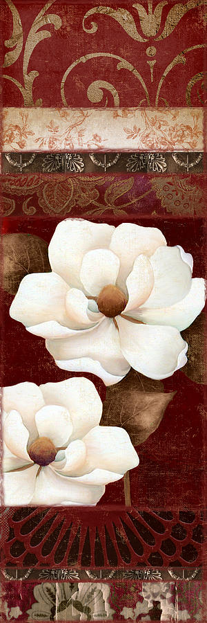 Magnolia Movie Painting - Flores Blancas Rectangle II by Mindy Sommers