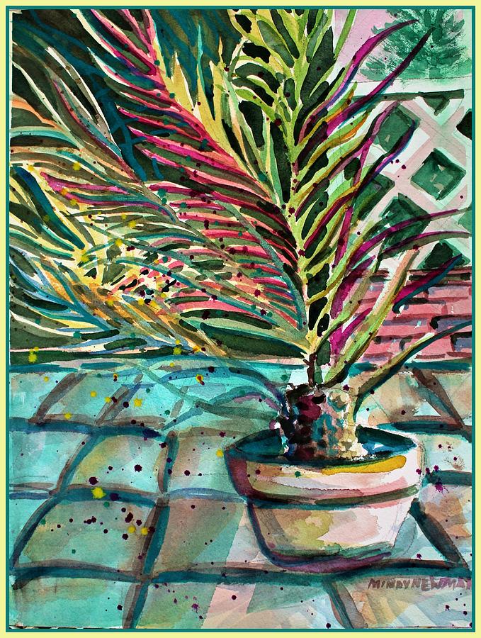 Florescent Palm Painting by Mindy Newman