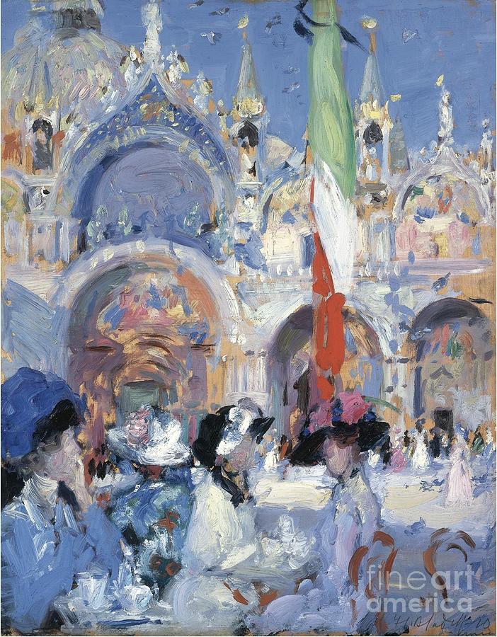 Venice Painting - Florians Cafe by Celestial Images