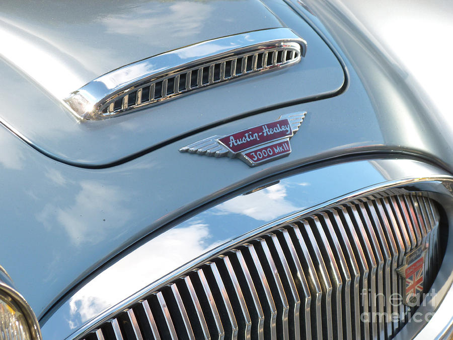 Car Photograph - Austin - Healey 3000 Mark II Hood Emblem by Jason Freedman