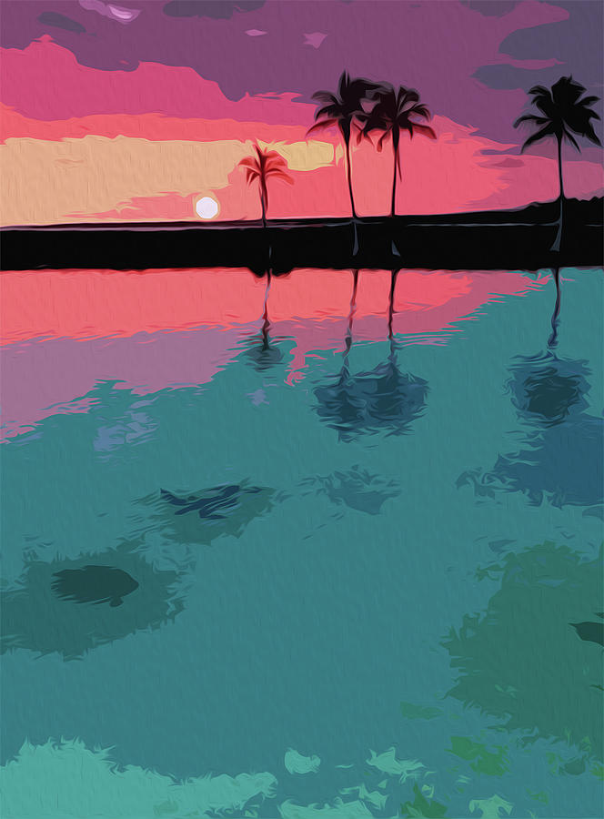 Florida at sunset, Siesta Key Painting by AM FineArtPrints