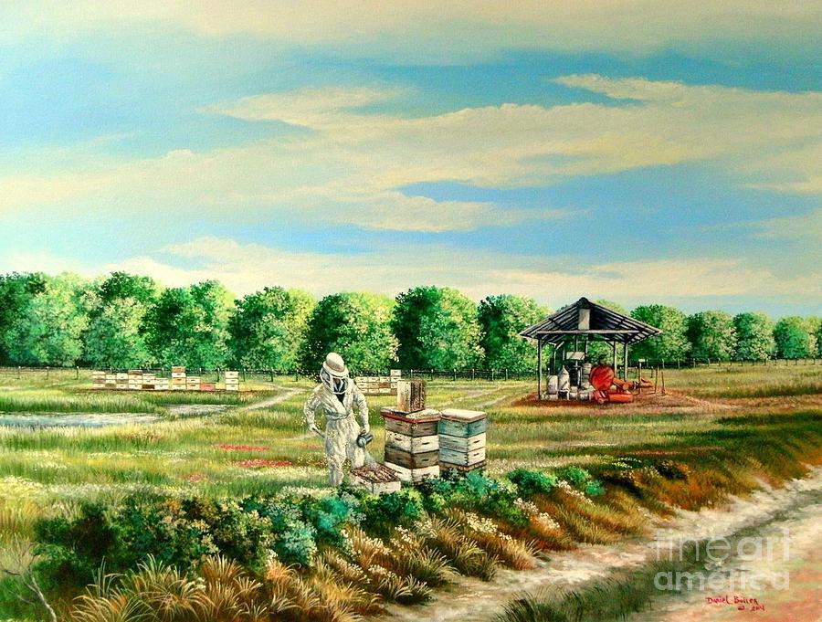 Nature Painting - Florida Beekeepers-the Preservers of Life by Daniel Butler