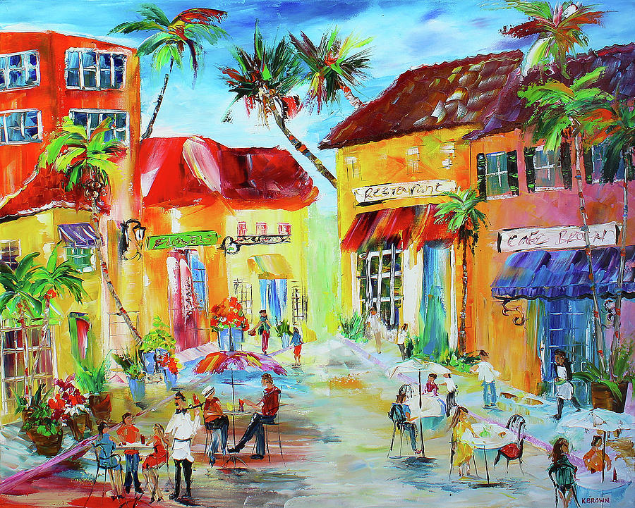 Florida Cafe Painting by Kevin Brown