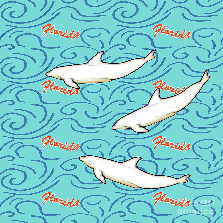 Dolphin Digital Art - Florida Dolphin Print by Two Hivelys